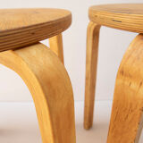 Pair of Alvar Aalto stools from the 90s