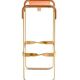 Tabouret de Bar Acier Laiton Vieilli et Cuir de Selle Marron Foncé, Style Contemporain