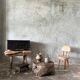 Small child's chair in natural blond teak back with three bars