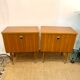 Pair of modernist bedside tables 1960 in teak by MDK Belgium