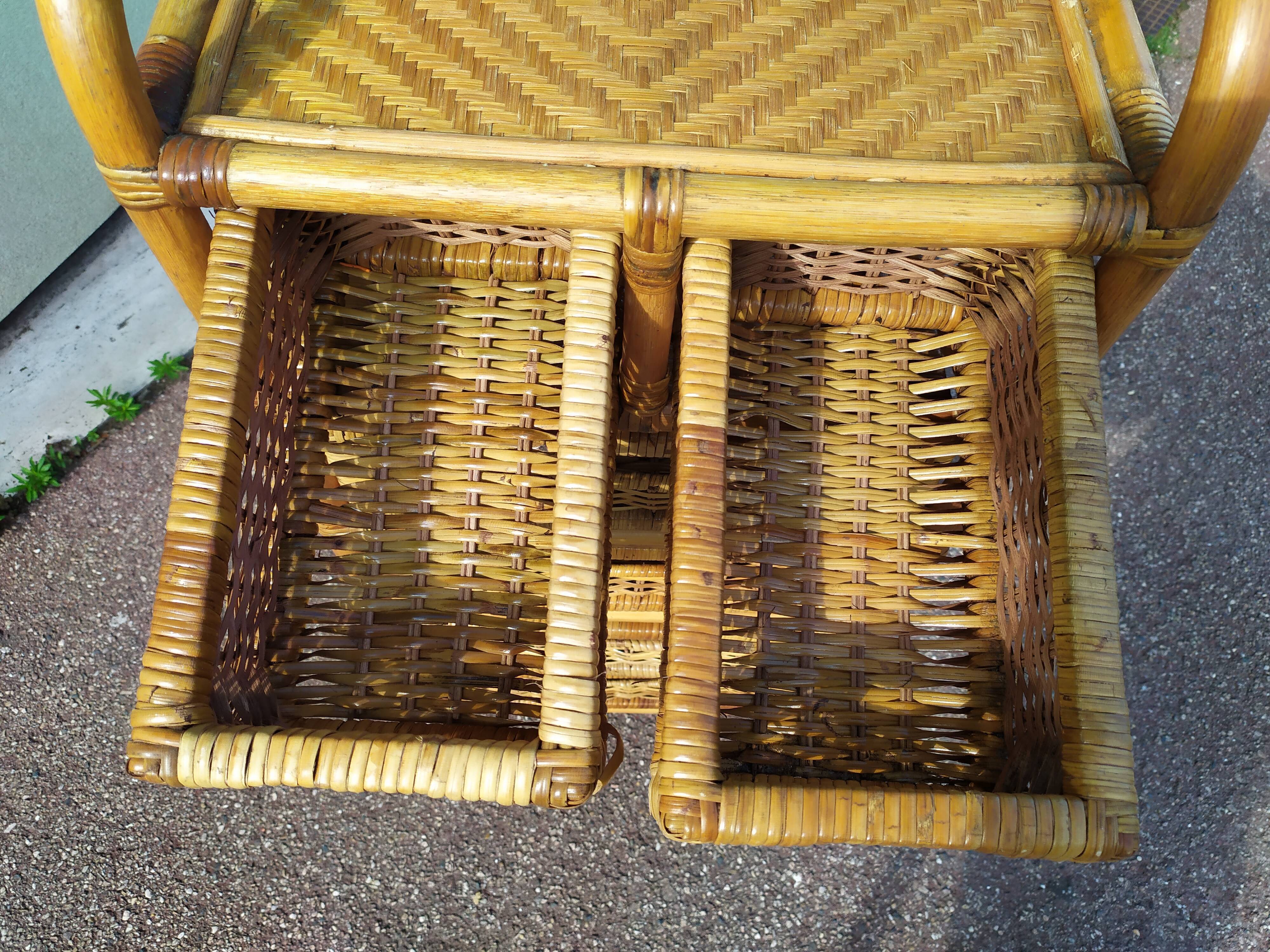 Chest of Drawers 6 Rattan Drawer - Vintage
