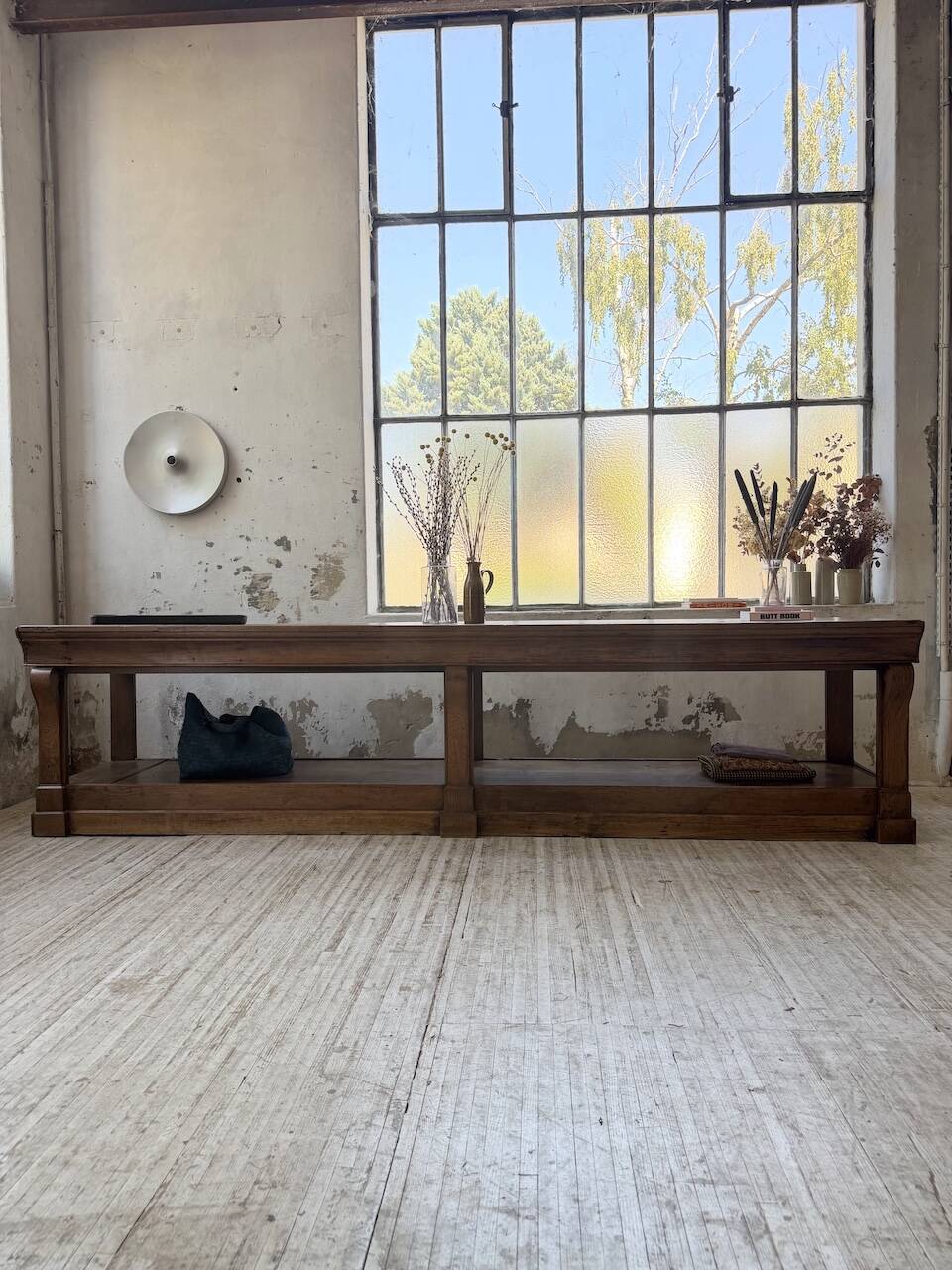 Table de gantier drapière 1900 chêne massif 330cm XL