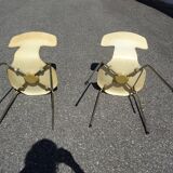 Pair of chairs Arne Jacobsen model 3103 Hammer Fritz Hansen