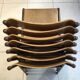 Set of 7 curved back school chairs