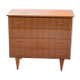 Vintage chest of drawers from the 50s/60s in golden mahogany 4 drawers feet bobbin