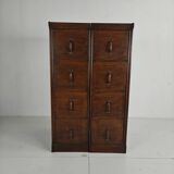 Armoire à archives double en chêne massif – Pays-Bas, 1920–1940