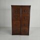Armoire à archives double en chêne massif – Pays-Bas, 1920–1940