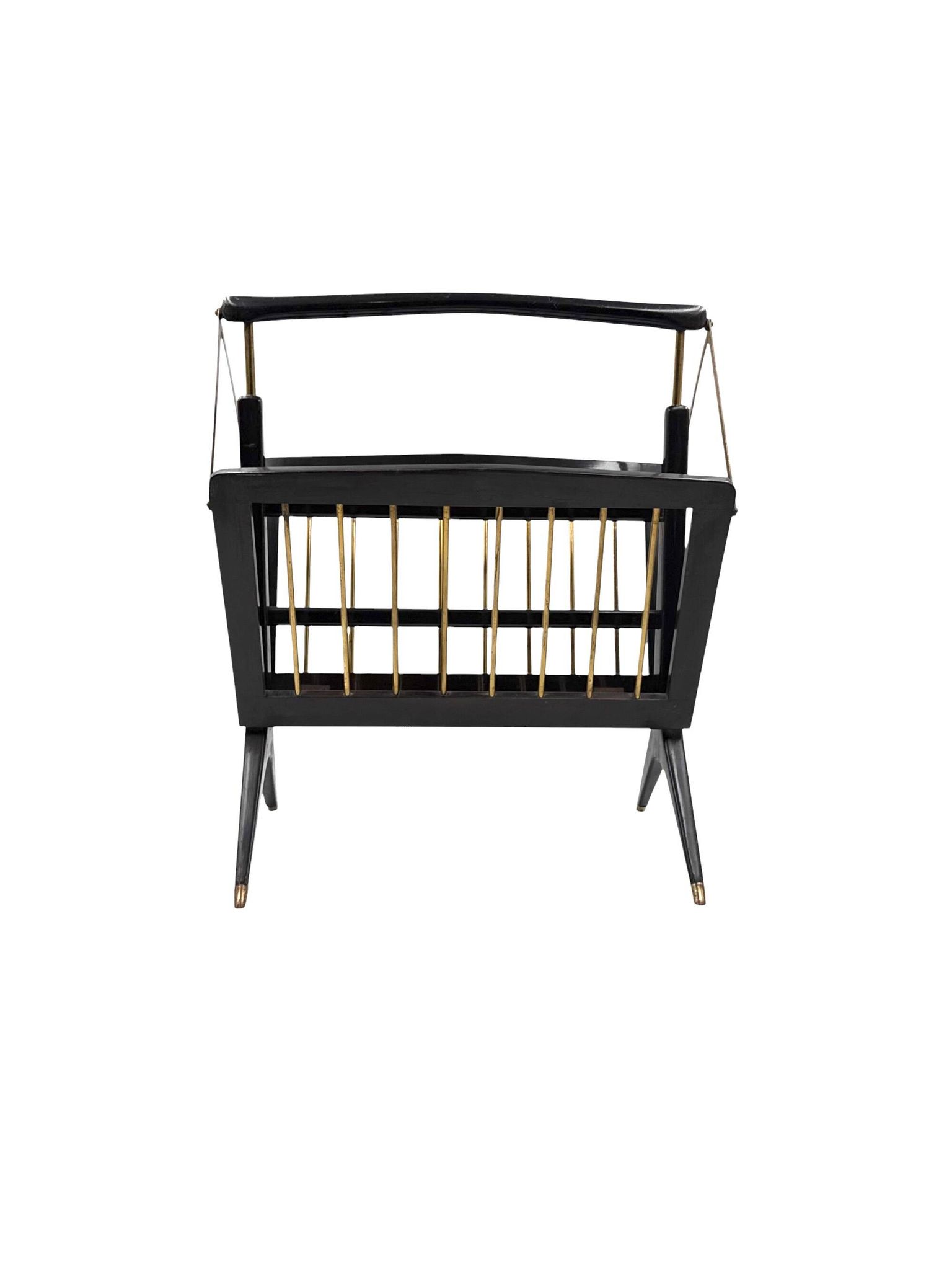 Mid-century Modern brass magazine rack, Ico e Luisa Parisi  Italy 1950