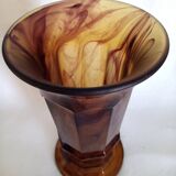 George Davidson "cloud glass", 1922 - Art Deco vase in amber colored glass