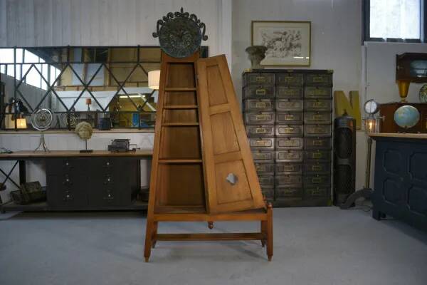 Guillerme et Chambron standing clock with earthenware decoration by Danikowski 1950s