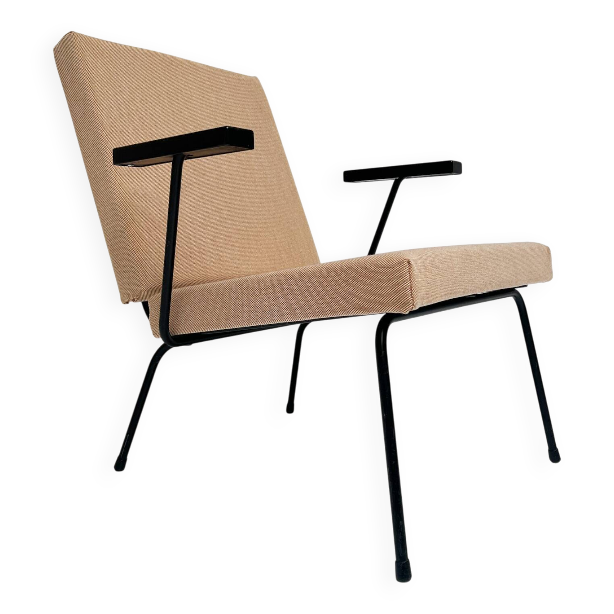 Cream Gispen 1407 armchair by Wim Rietveld, 1950s