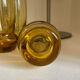 6 amber blown glass water glasses