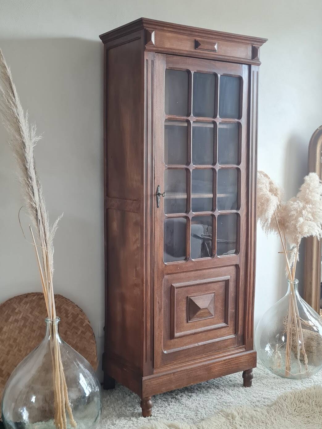 Antique glass-fronted Parisian wardrobe