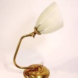 Bedside lamp, brass and glass, 1950
