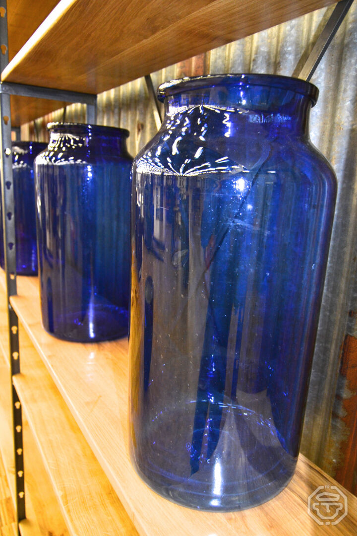 Vase verre bleu cobalt