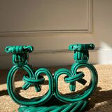 Pair of Vallauris candlesticks in woven ceramic