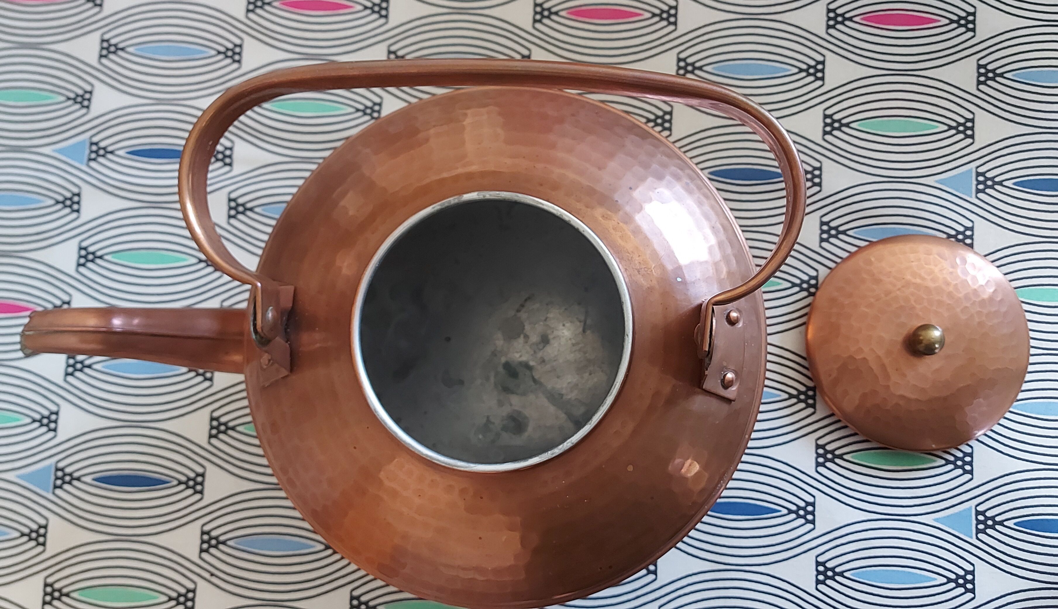 Hammered copper teapot