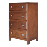 Vintage drawer unit, Art Deco wooden furniture, chest of drawers, tallboy.