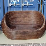 Rattan sofa set and 2 armchairs