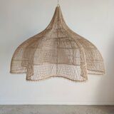 Immense rattan suspension in the shape of a flower, tulip, corolla H1m D1m50