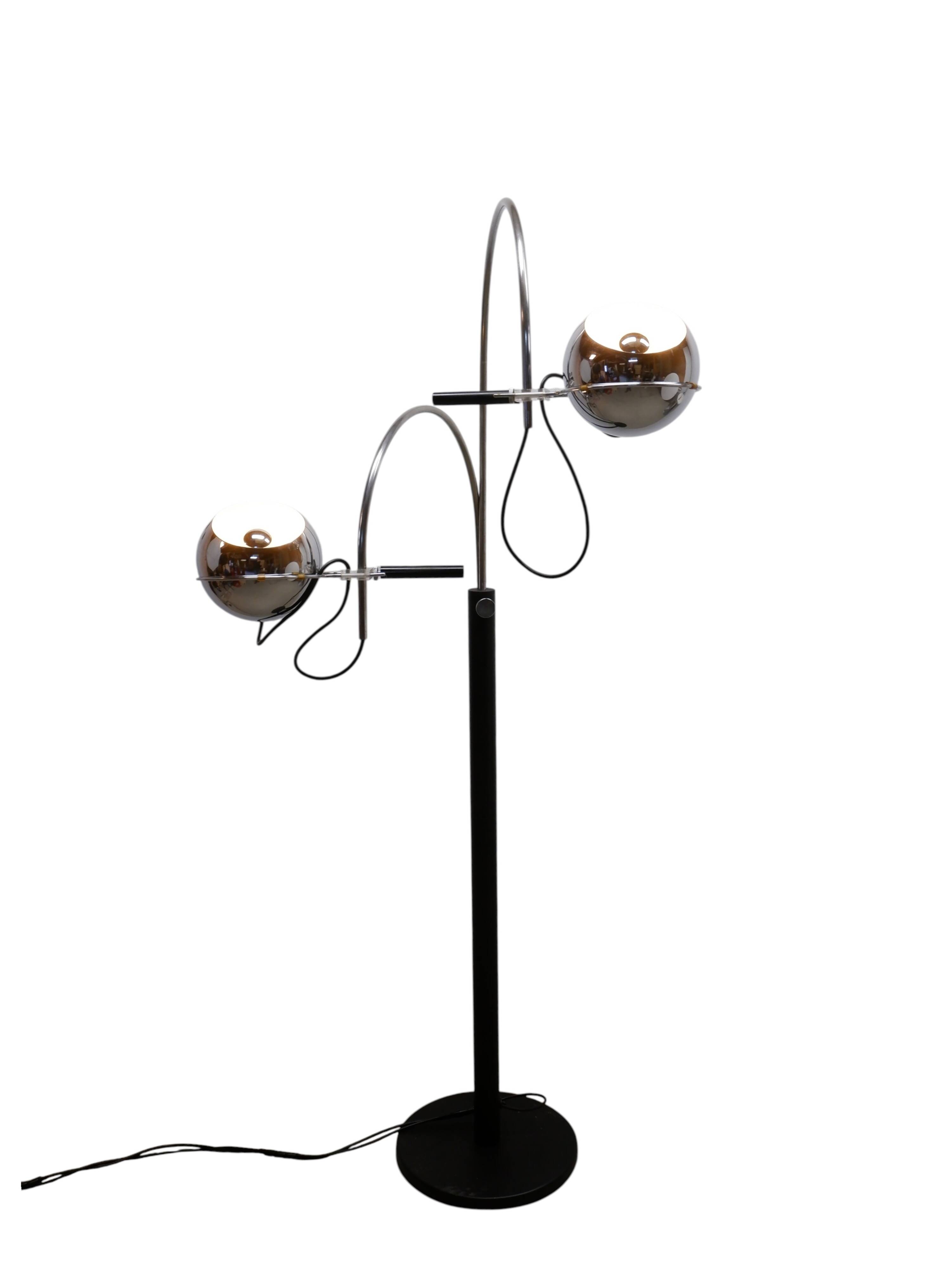 Lampadaire à double arche, années 1970