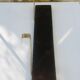 Vintage brass and wood hanging wall shelf