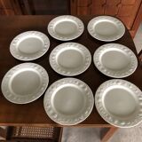 8 white porcelain plates Quadrifoglio Italy