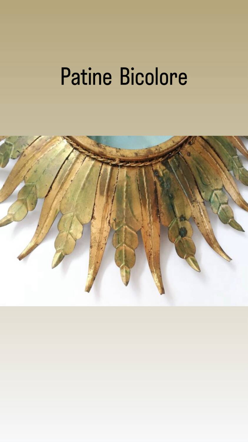 Lustre / plafonnier soleil doré métal verre , 1960s