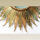 Lustre / plafonnier soleil doré métal verre , 1960s