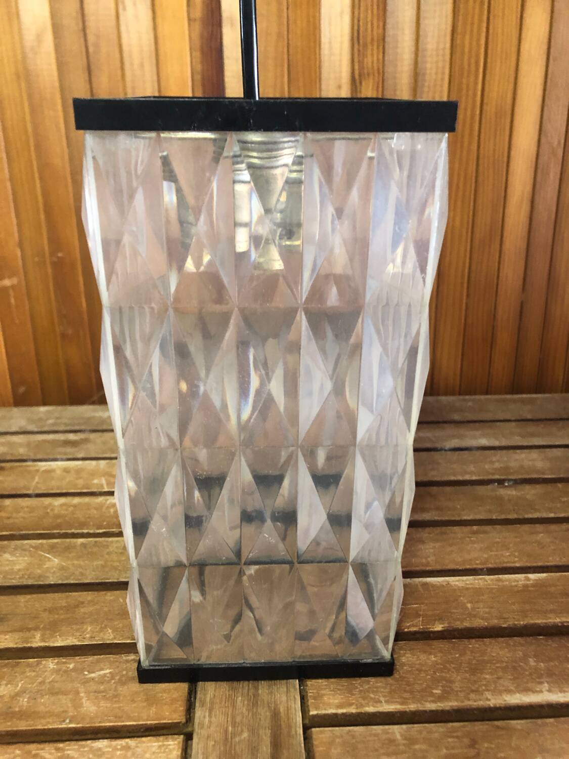 Old plexi + black bakelite pendant lamp 70s vintage