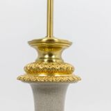 Cracked celadon porcelain lamp with gilded bronze, circa 1880
