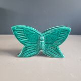 Green glazed ceramic butterfly flower frog
