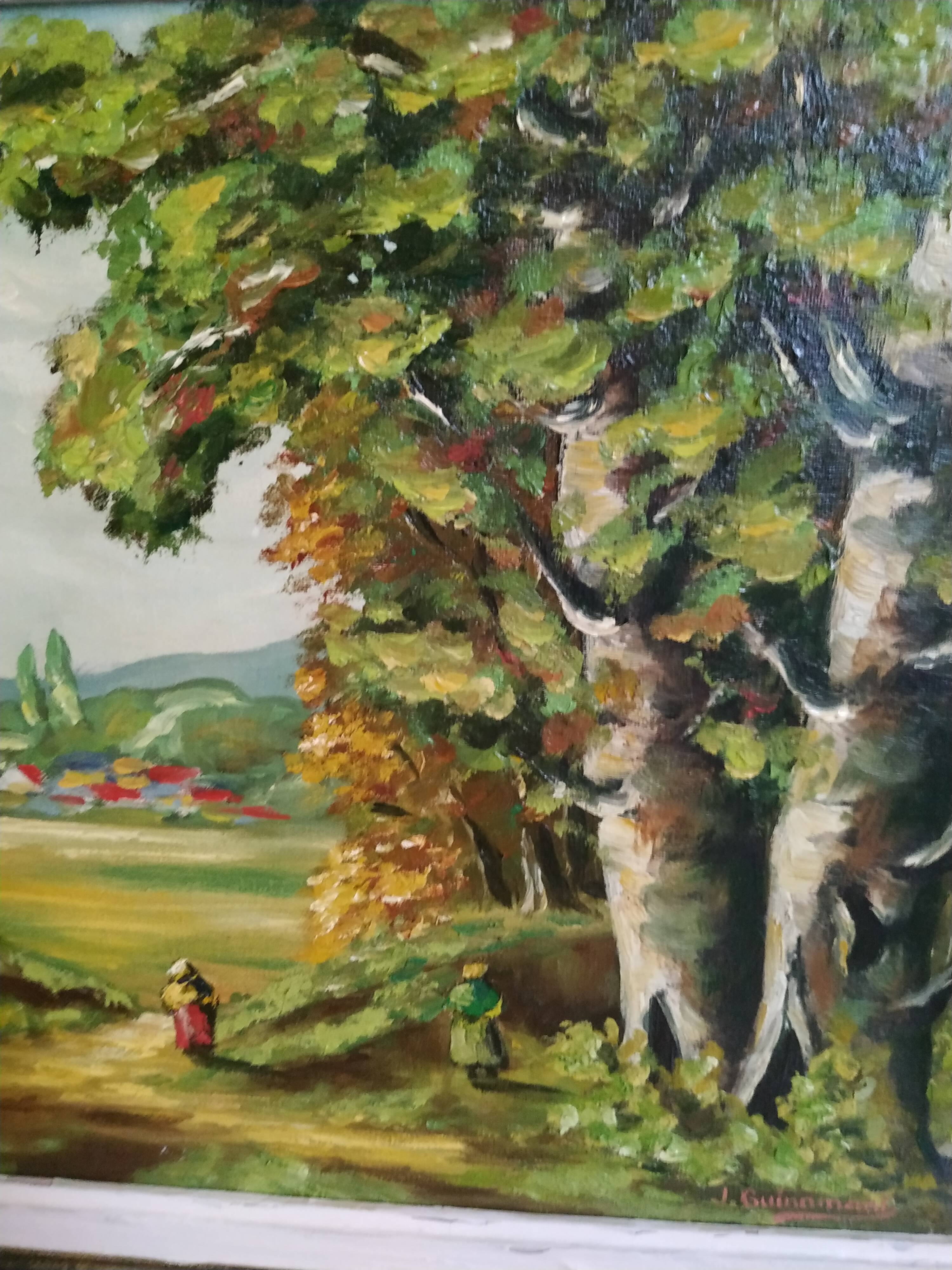 Oil on canvas "ballad in the Breton countryside"