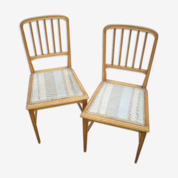 2 walnut chairs