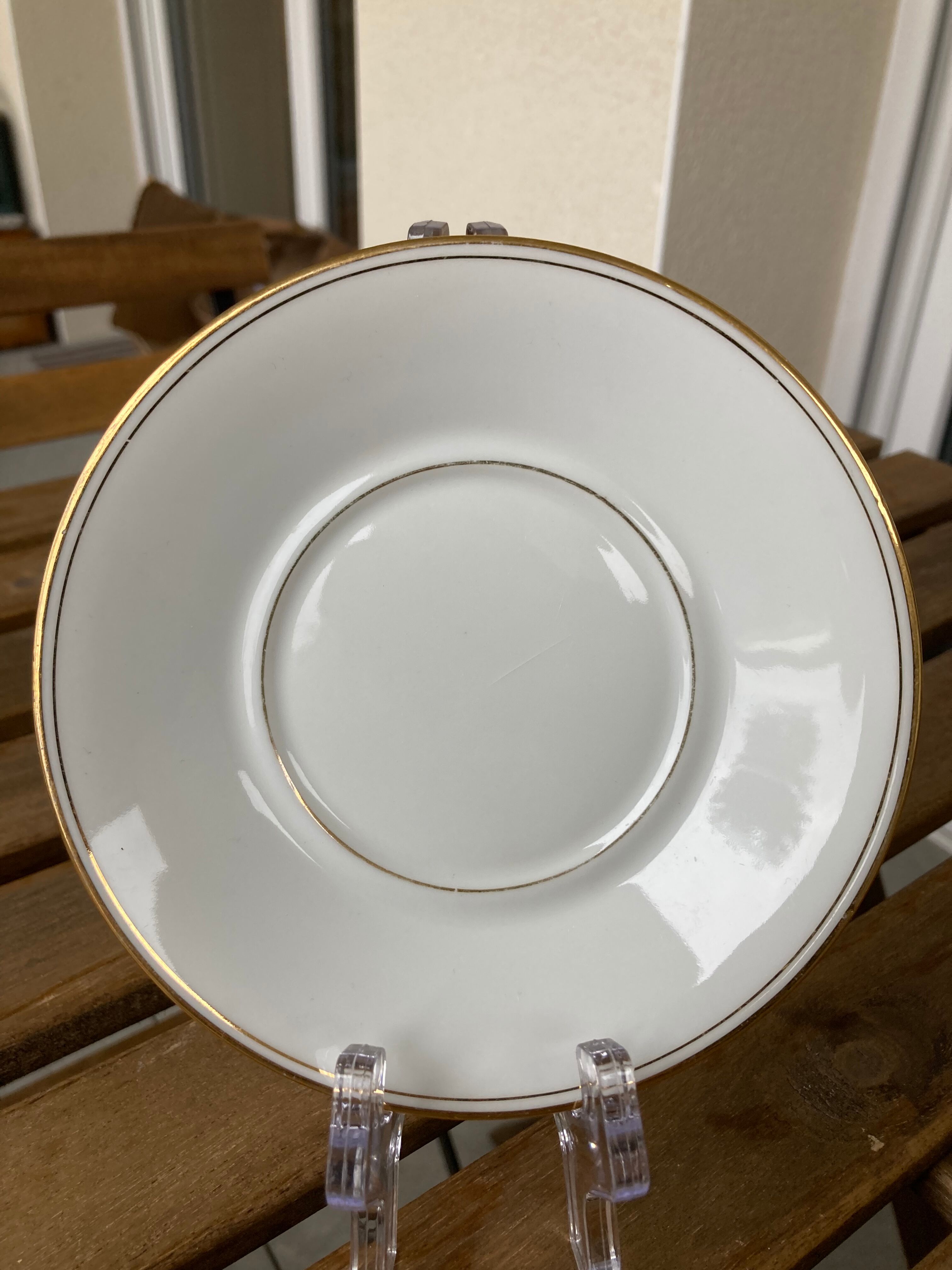 Lot 5 saucer plates Limoges Charles Ahrenfeldt gilded edging