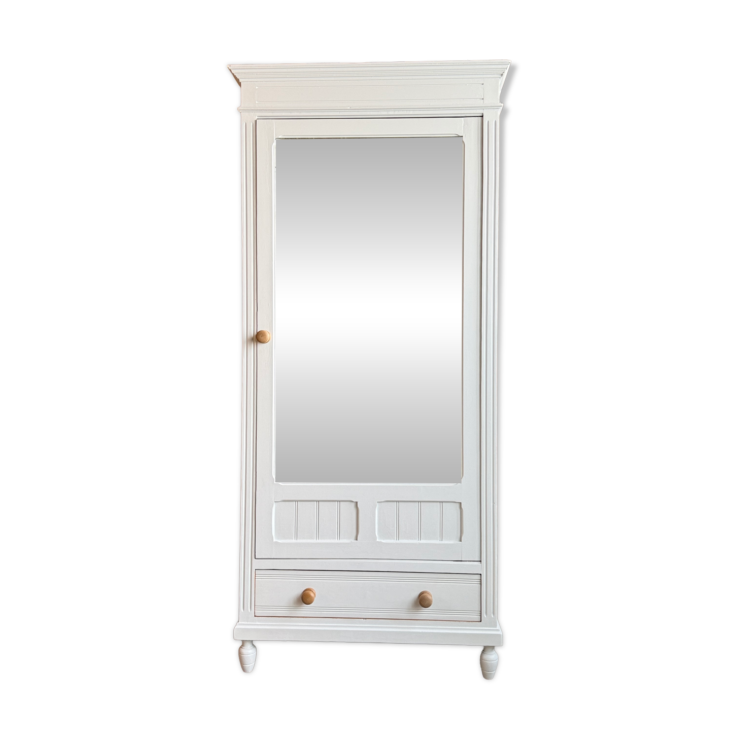 Antique white mirrored wardrobe (renovated)