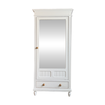 Armoire à glace ancienne blanche (rénovée)