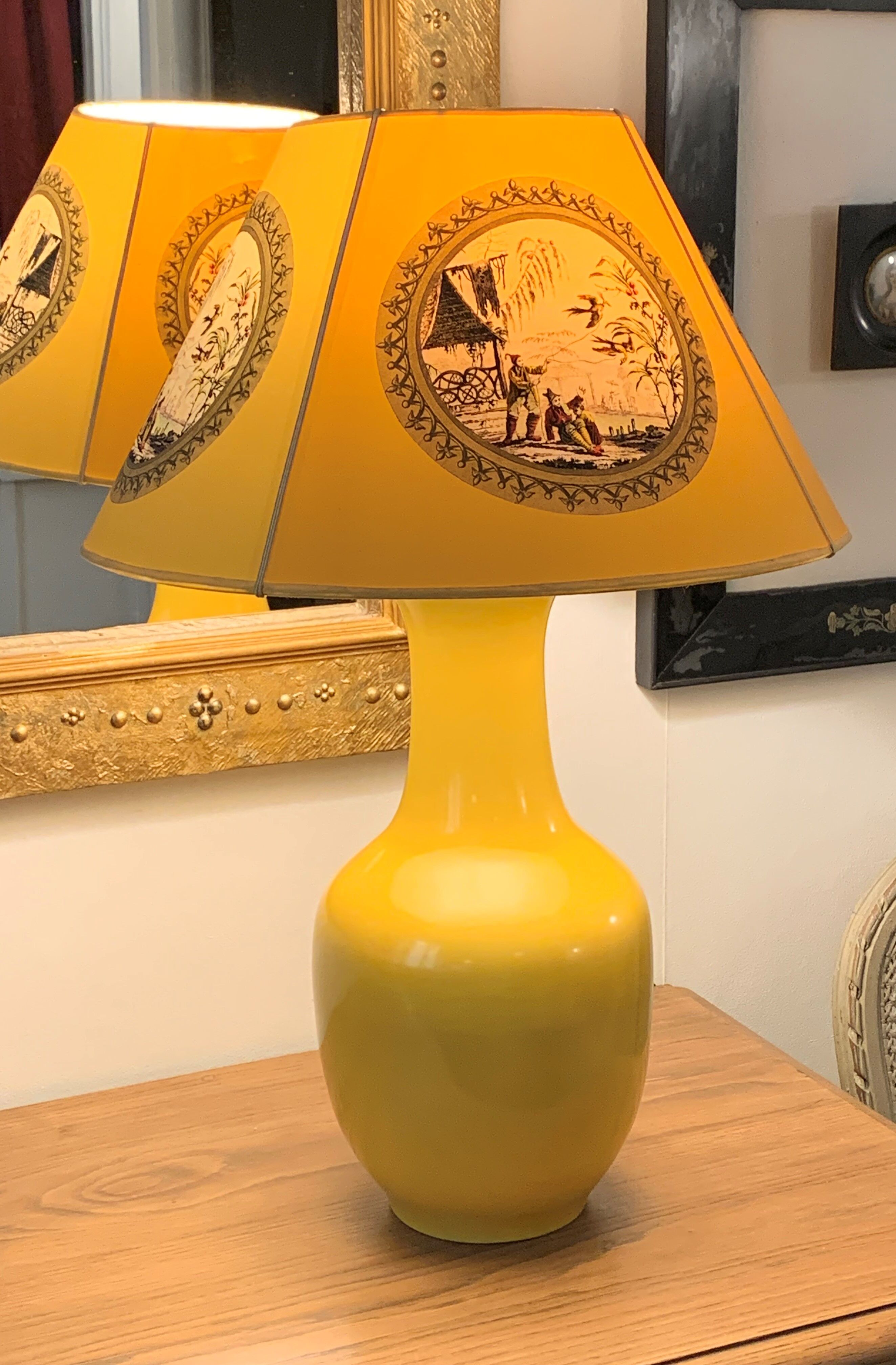 Yellow lampshade