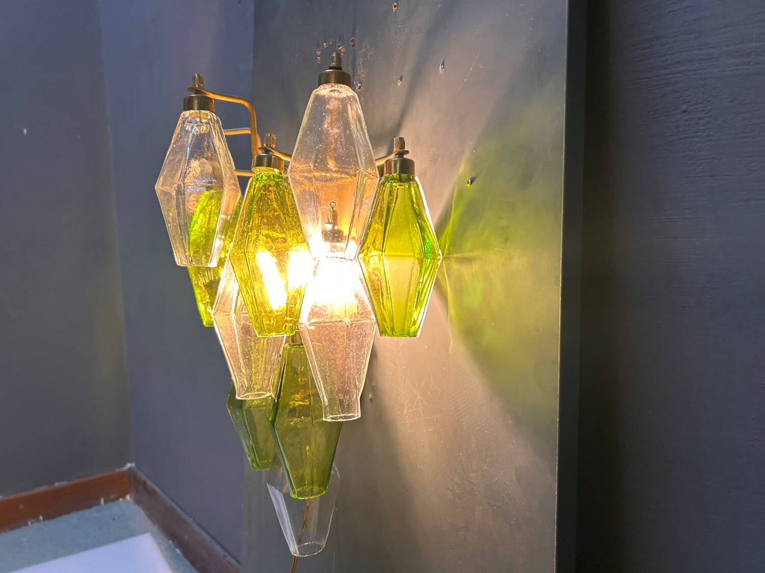 Murano Glass Poliedri Sconces, Italy, 1980s - Set of 2