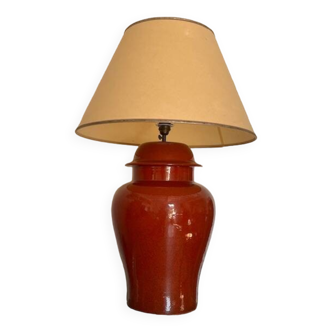 Red ceramic table lamp