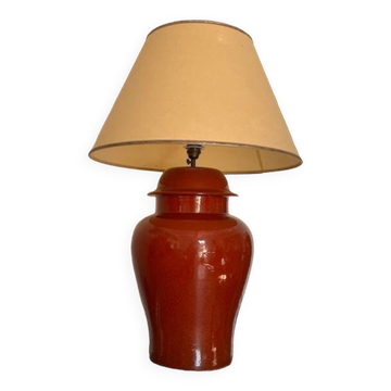 Red ceramic table lamp