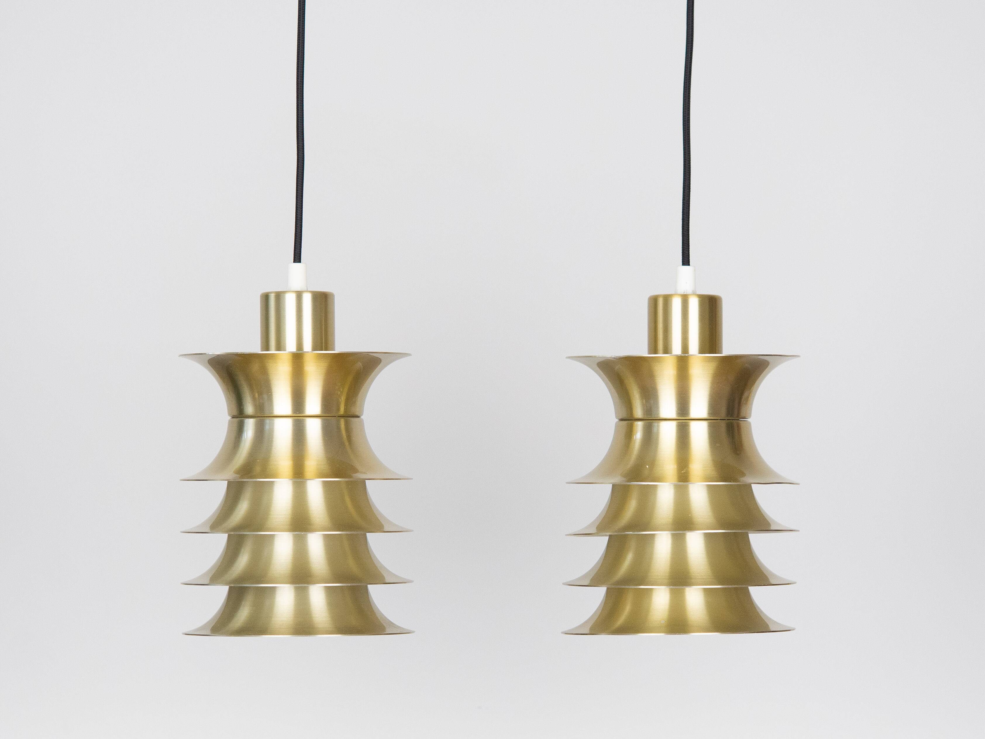 Paire de 2 lampes danoises de l'ère spatiale des années 1970.