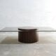 Table basse vintage en palissandre et verre