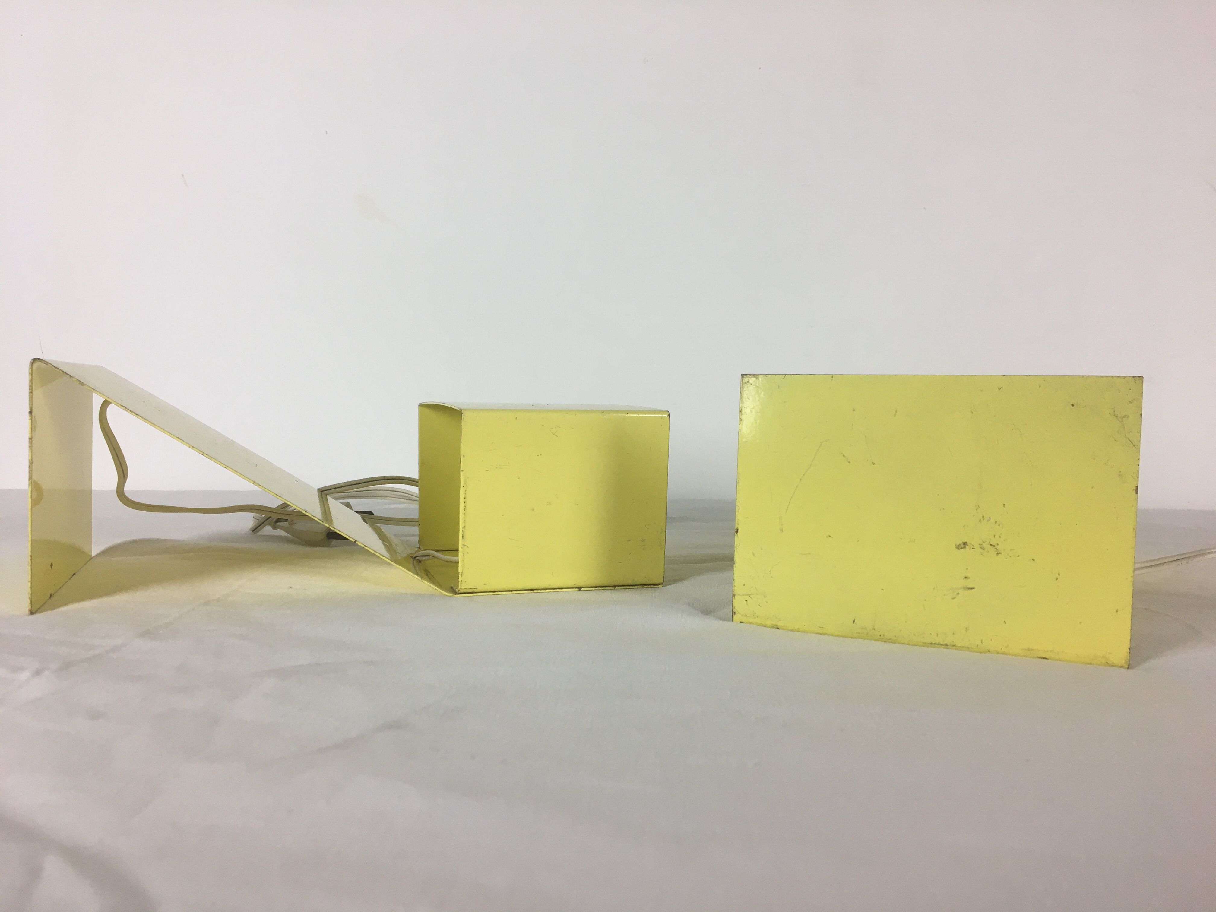 Pair of folded metal bedside lamps 1950