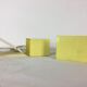 Pair of folded metal bedside lamps 1950
