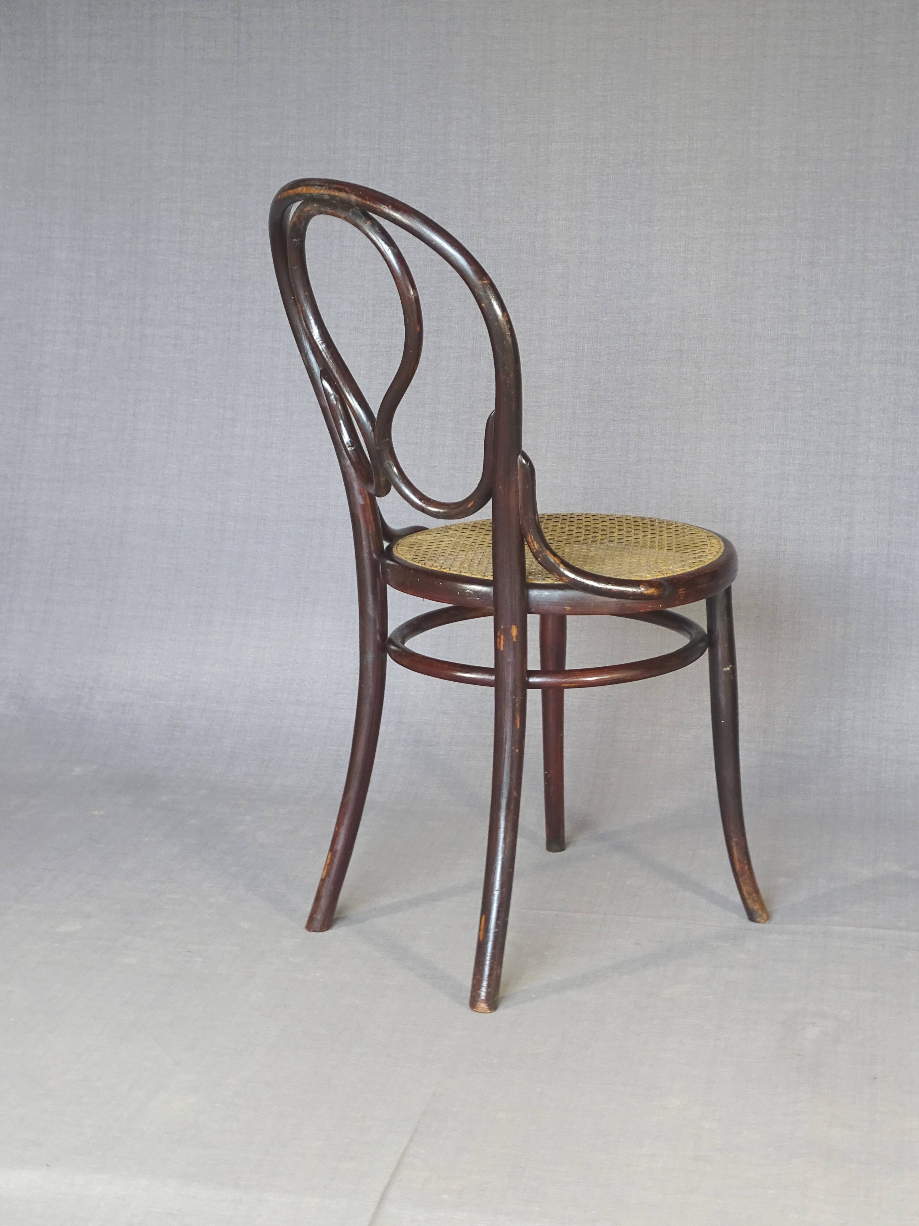 Bistro chair No. 20 by Thonet, in rosewood style, circa 1890.