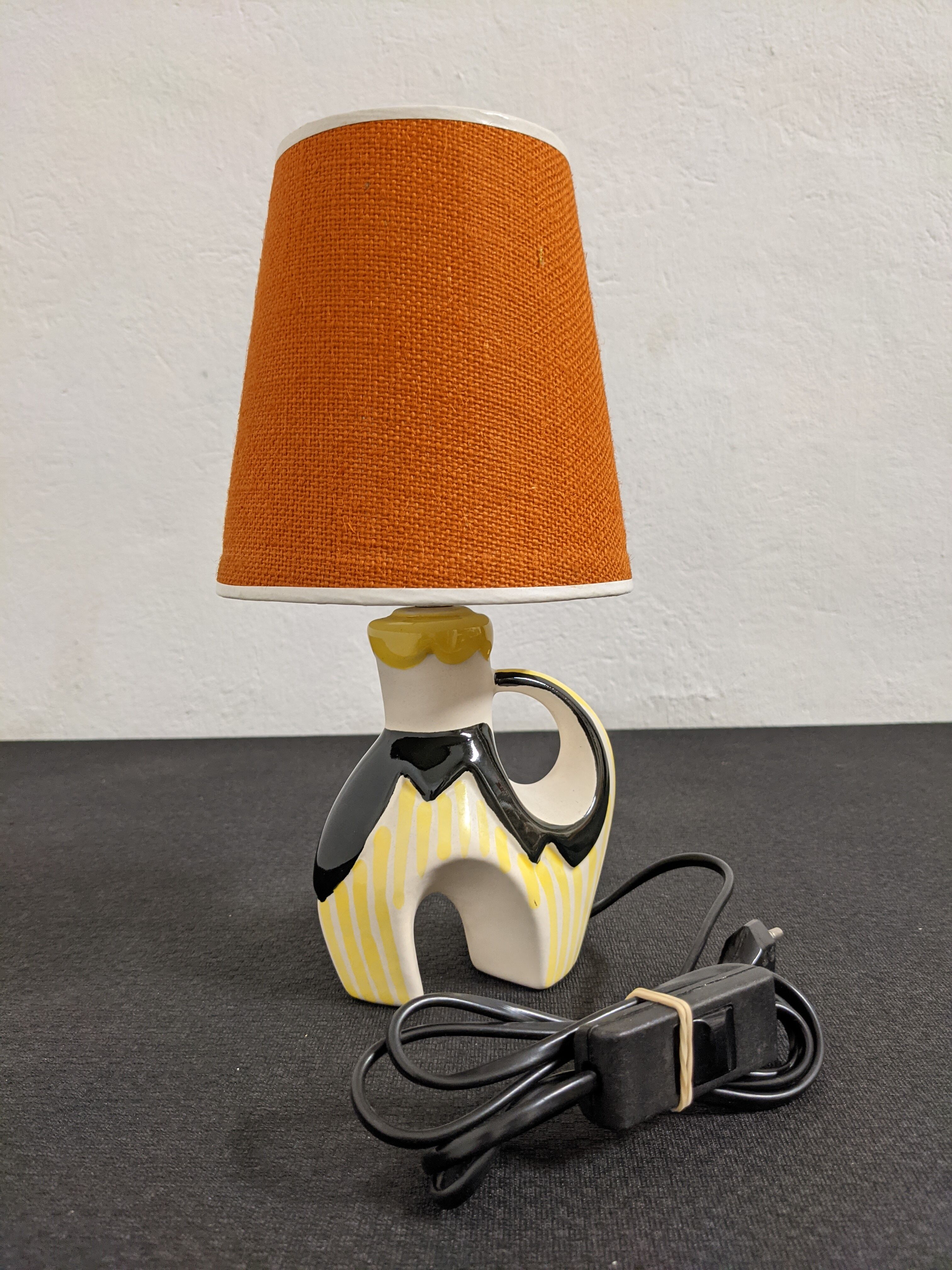 Earthenware bedside lamp from the 50s/60s