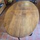 Large oval farmhouse table in solid oak, 19th century, 243 × 153cm