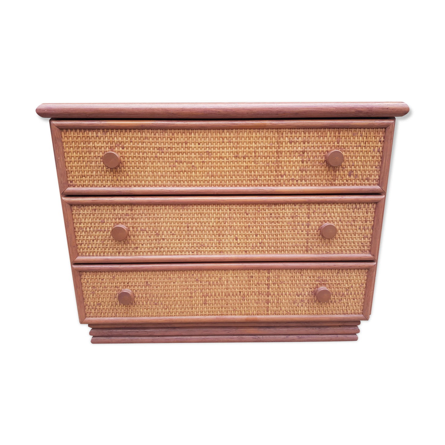 Commode Maugrion en rotin années 1980
