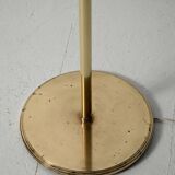 Lampadaire scandinave en laiton à col courbé, années 1950